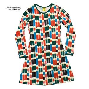 DUNS Sweden Sz 146 (11Y) Organic Pencils Print Dress